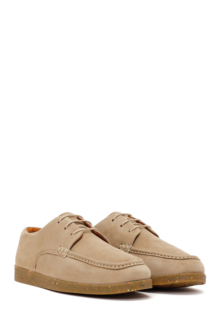 Male Beige Lace-up Suede Casual Shoes