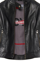 Prima Women's Black Short Leather Jacket | Derimod