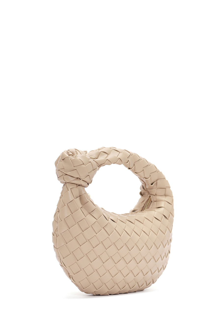 Women's Beige Knitted Mini Handbag