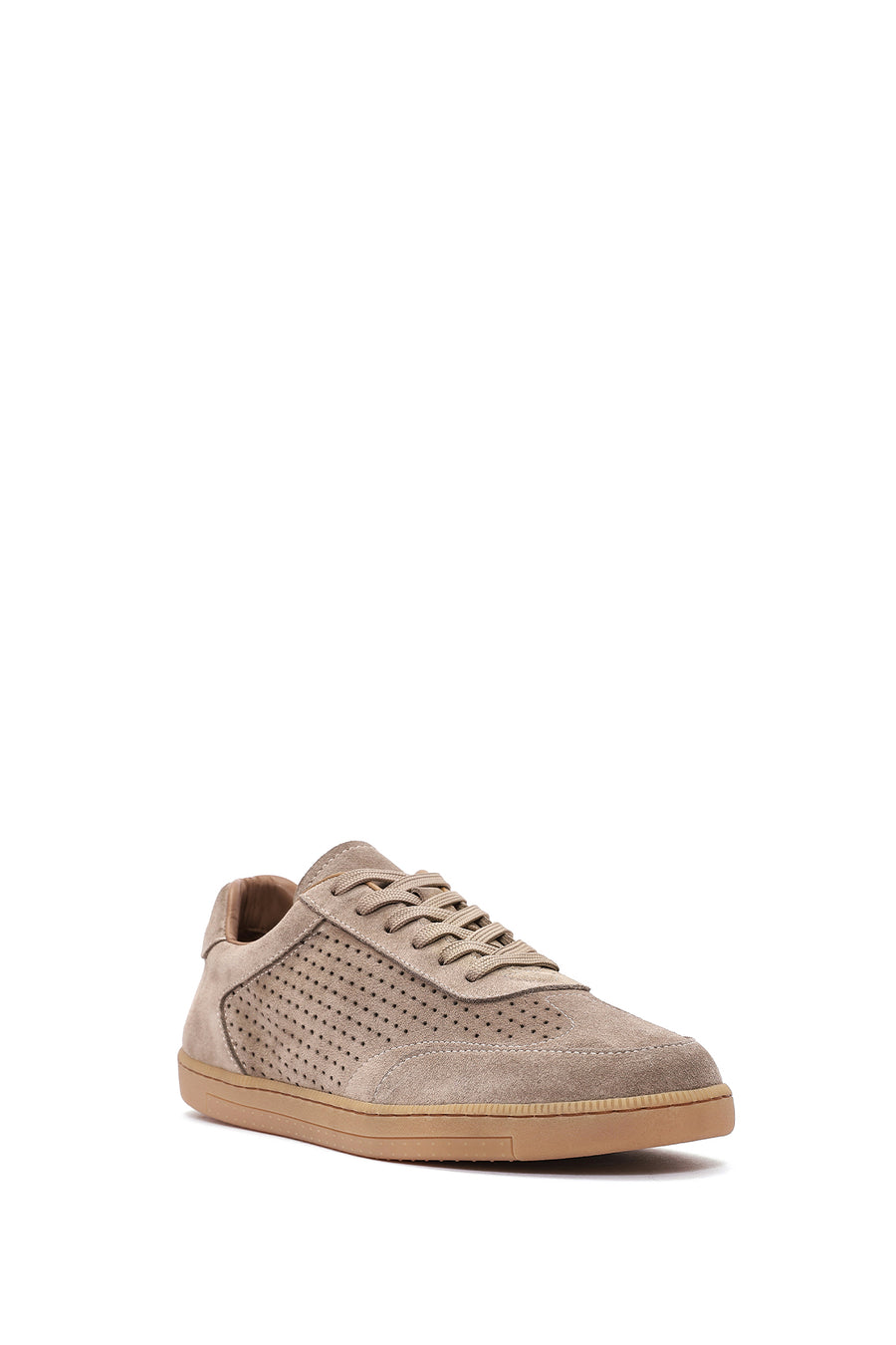 Men's Beige Lace-Up Suede Leather Sneaker