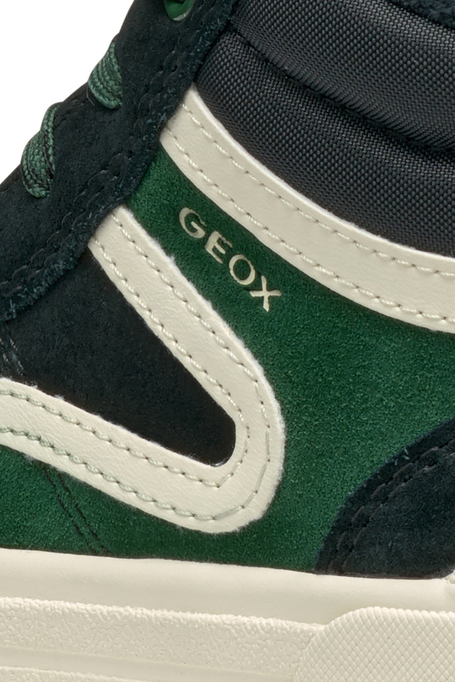 Geox Boy Green Weemble Lace-Up Zipper Detailed Ankle Sneaker