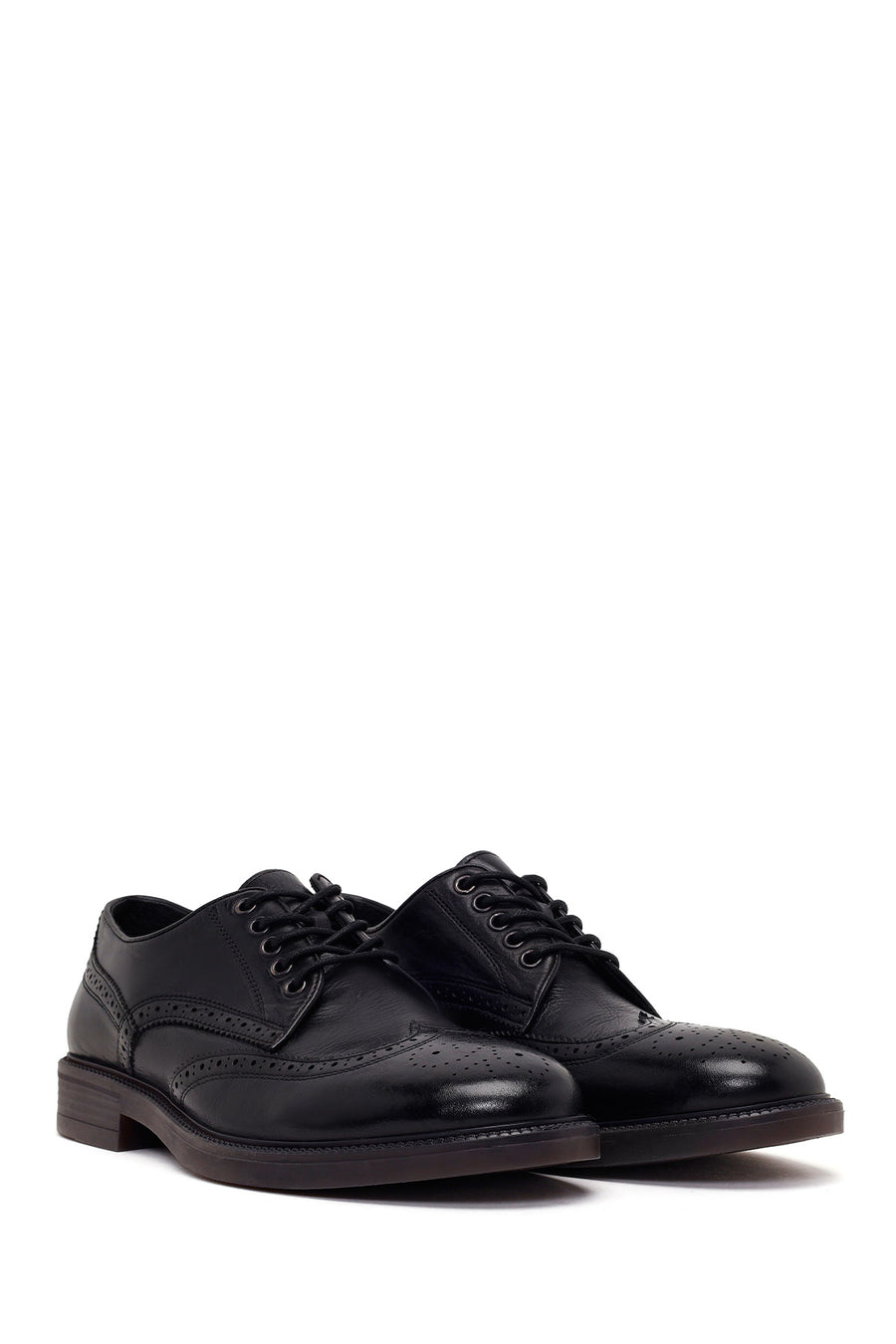 Male Black Lace-up Leather Casual Shoes