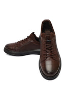 Male Brown Lace-Up Leather Sneaker | Derimod