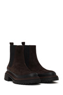 Woman Anthracite Thick-Soled Suede Chelsea Boots | Derimod