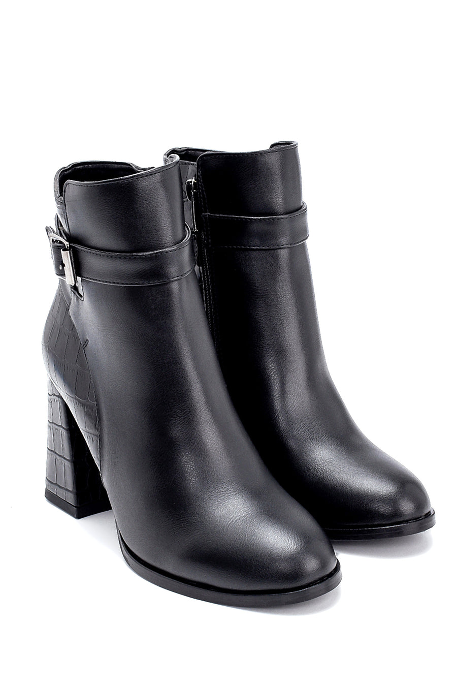 Women's Crocodile Detailed Heeled Boots