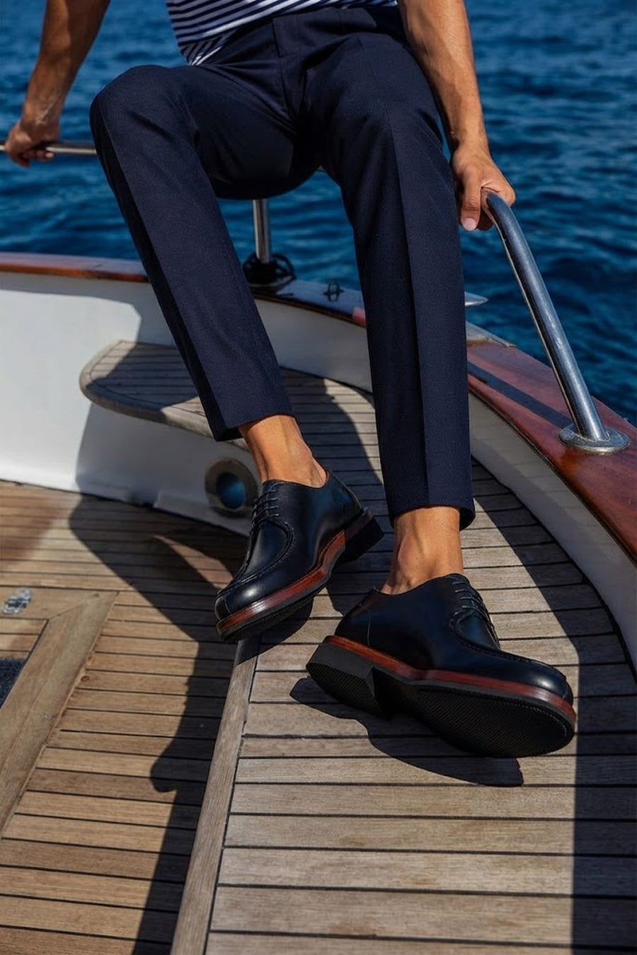 Male Black Lace-up Leather Casual Shoes