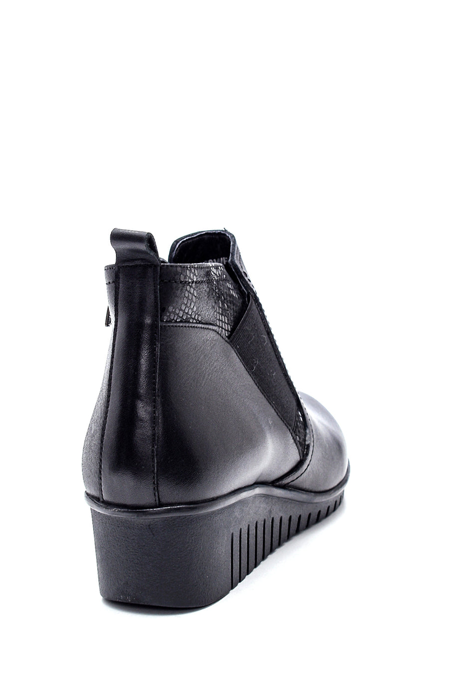 Women's Leather Wedge Heel Boots