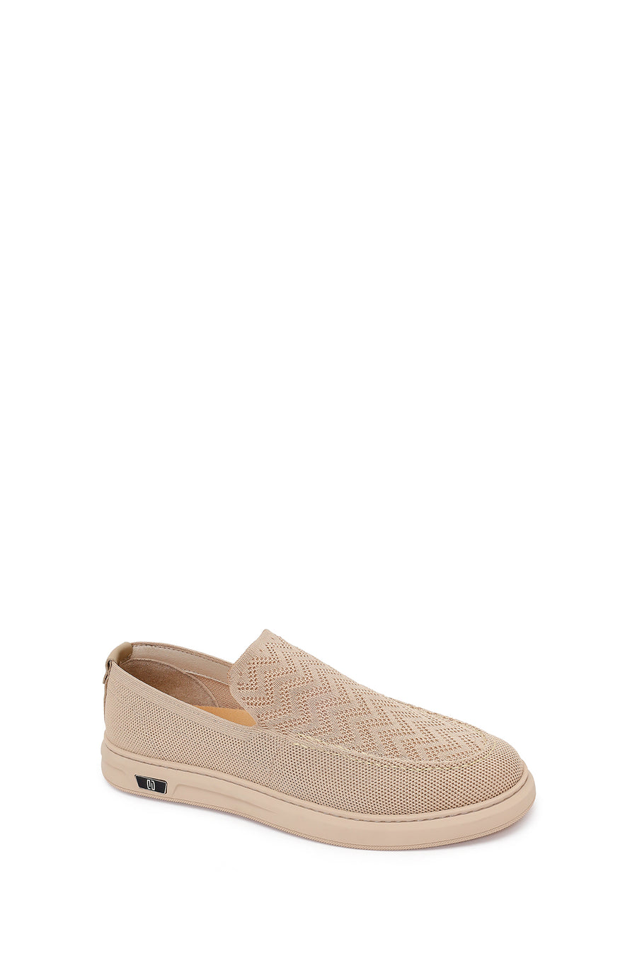 Erkek Bej Desenli Kumaş Loafer
