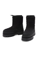 Women's Black Thick Soled Fabric Boots | Derimod