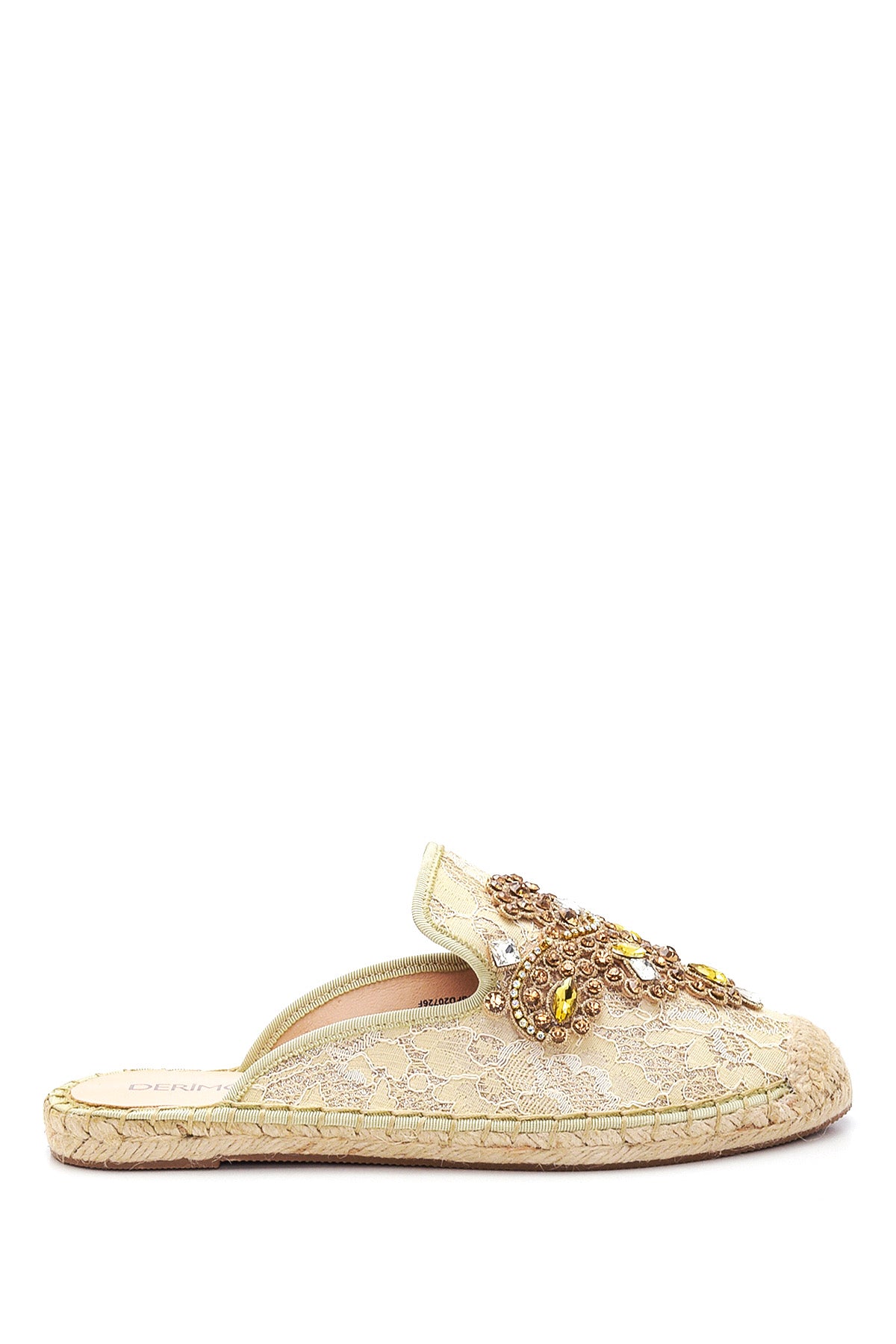 Kadın Bej Taşlı Espadril Terlik 22SFD44056F | Derimod