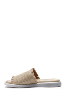 Women's Leather Comfort Braided Slippers | Derimod