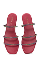 Women's Pink Stone Derimod X Whenever Company Flat Slippers | Derimod