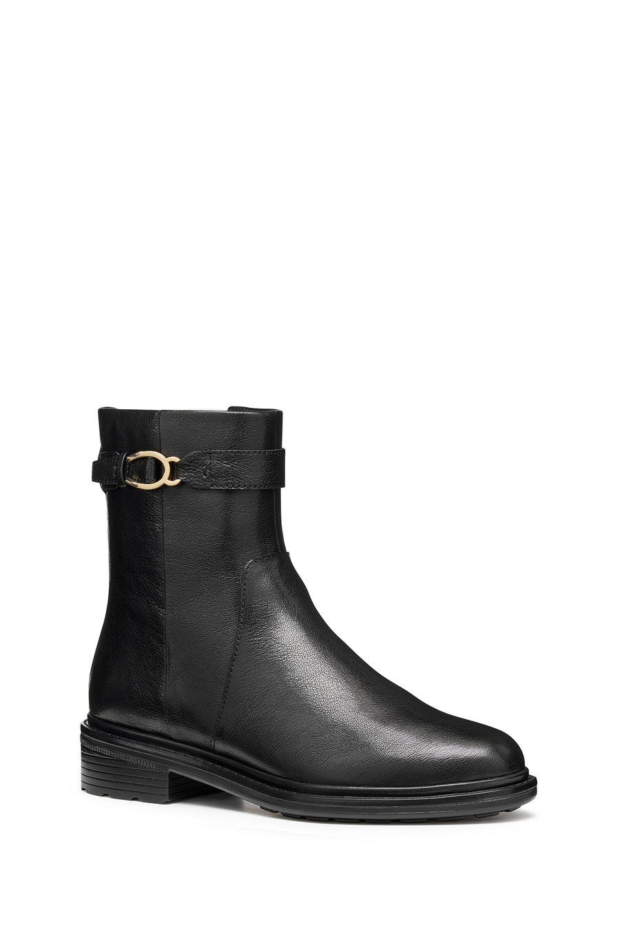 Geox Women Black D Walk Pleasure A - Goat Lea Zippered Leather Boot