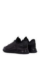 Erkek Siyah Bağcıklı Deri Casual Sneaker | Derimod