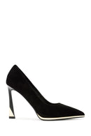 Women's Black High Heel Suede Leather Stiletto | Derimod