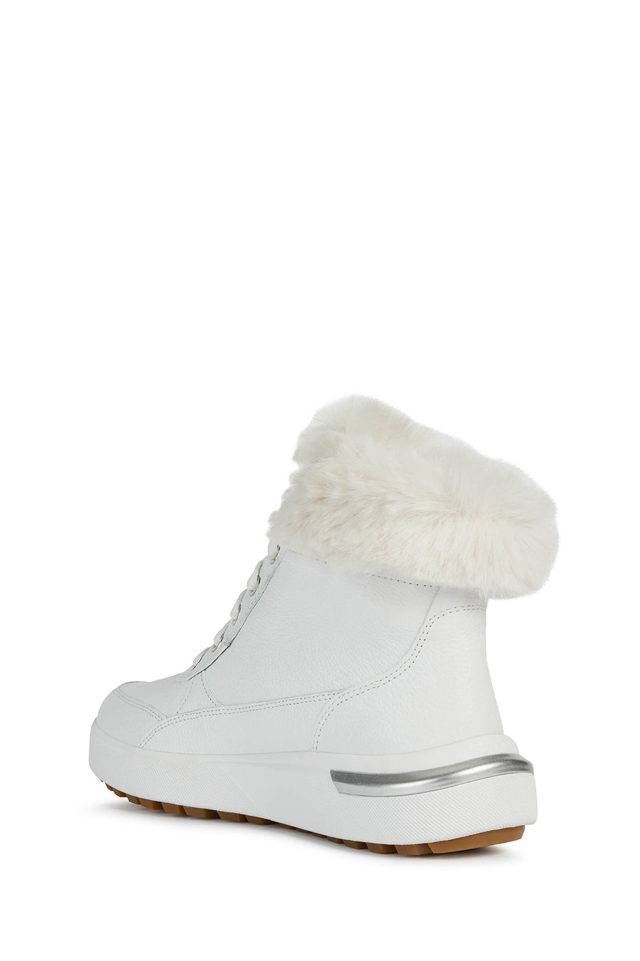 Geox Women's White Dalyla Abx Laced Waterproof Leather Ankle Boots