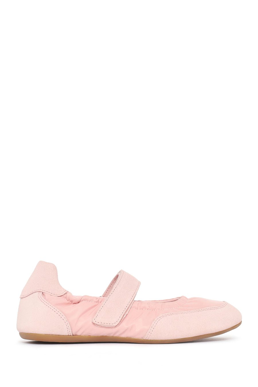 Women's Powder Pink Strapped Leather Sport Ballet Flats 26PFD552814 | Derimod