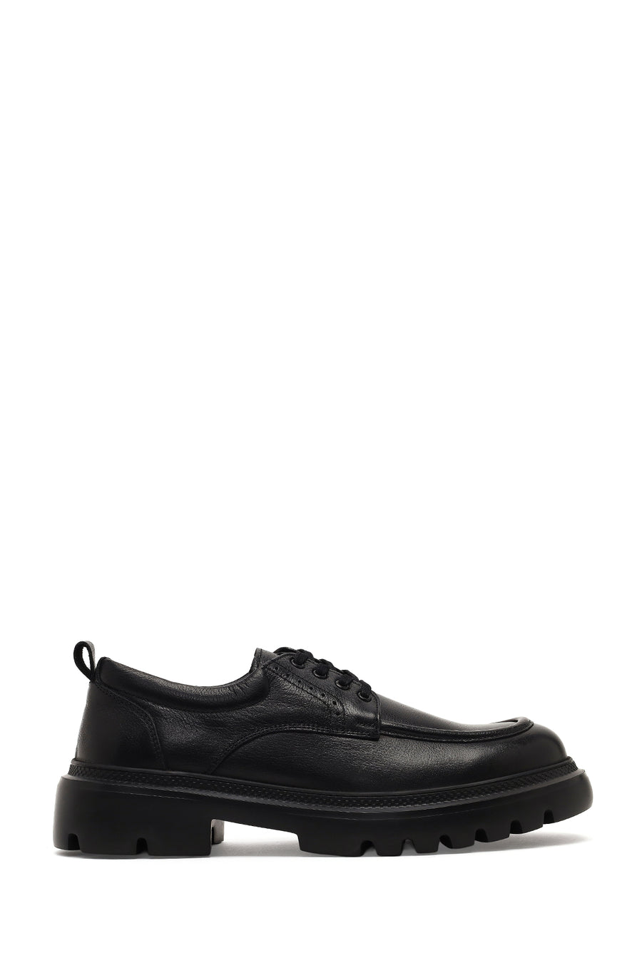 Men's Black Lace-Up Thick-Soled Leather Casual Shoe 25WFD7016FT | Derimod