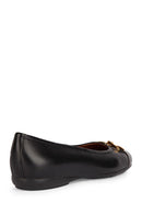 Geox Women's Black Annytah Leather Ballerinas | Derimod