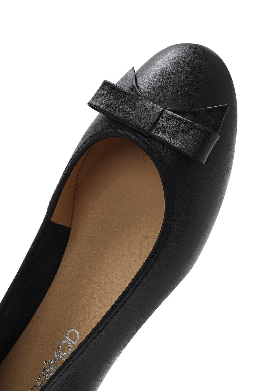 Women's Black Leather Ballerinas
