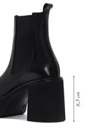 Women's Black Leather Platform Heeled Boots | Derimod