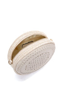 Women's White Long Strap Braided Mini Crossbody Bag | Derimod