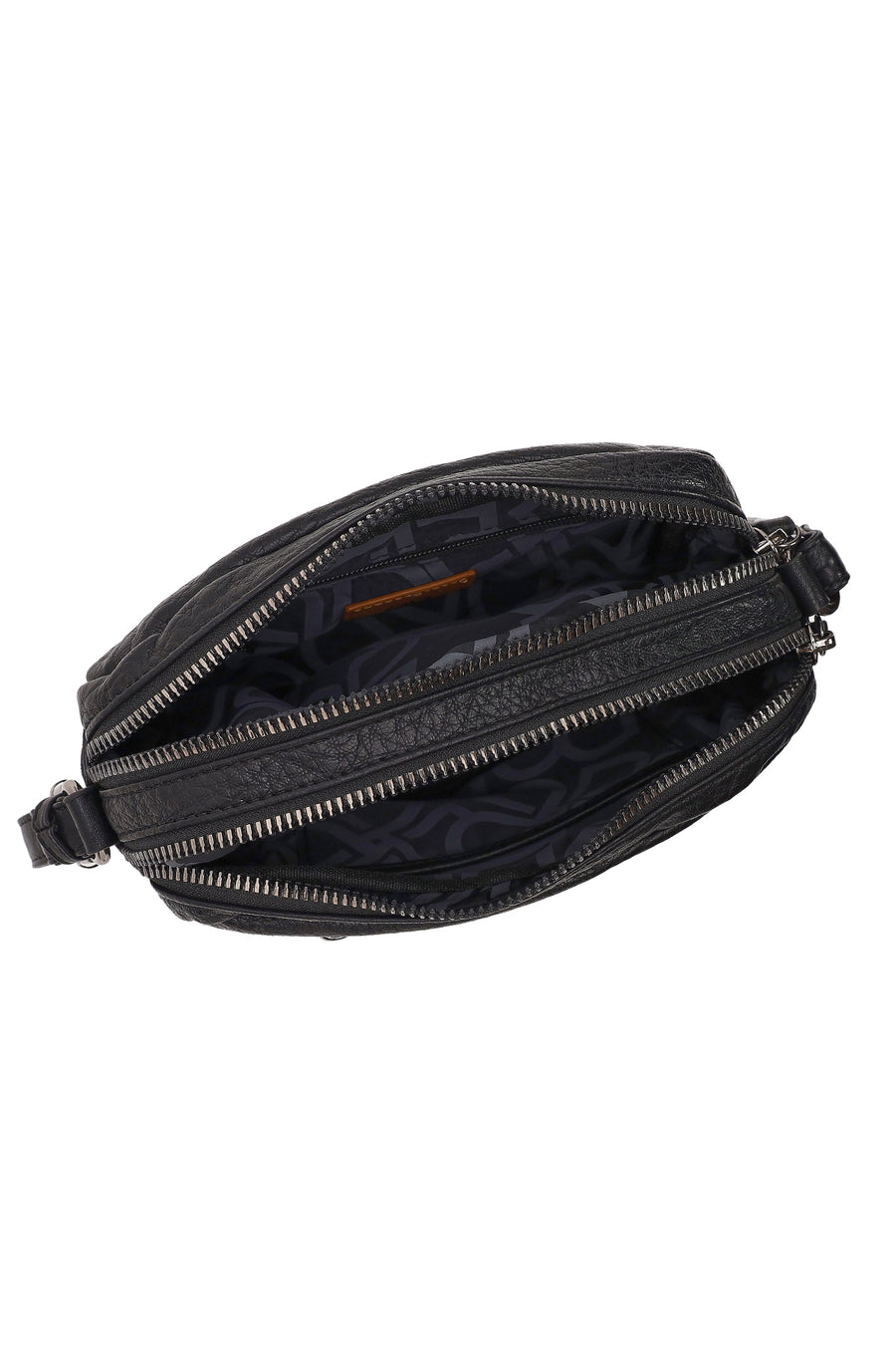 Woman Black Long-Strap Crossbody Bag