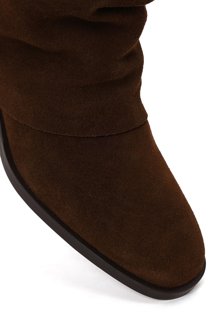 Woman Brown Chunky-Heel Suede Boots