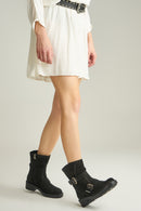 Women's Suede Boots with Stud and Buckle Detail | Derimod
