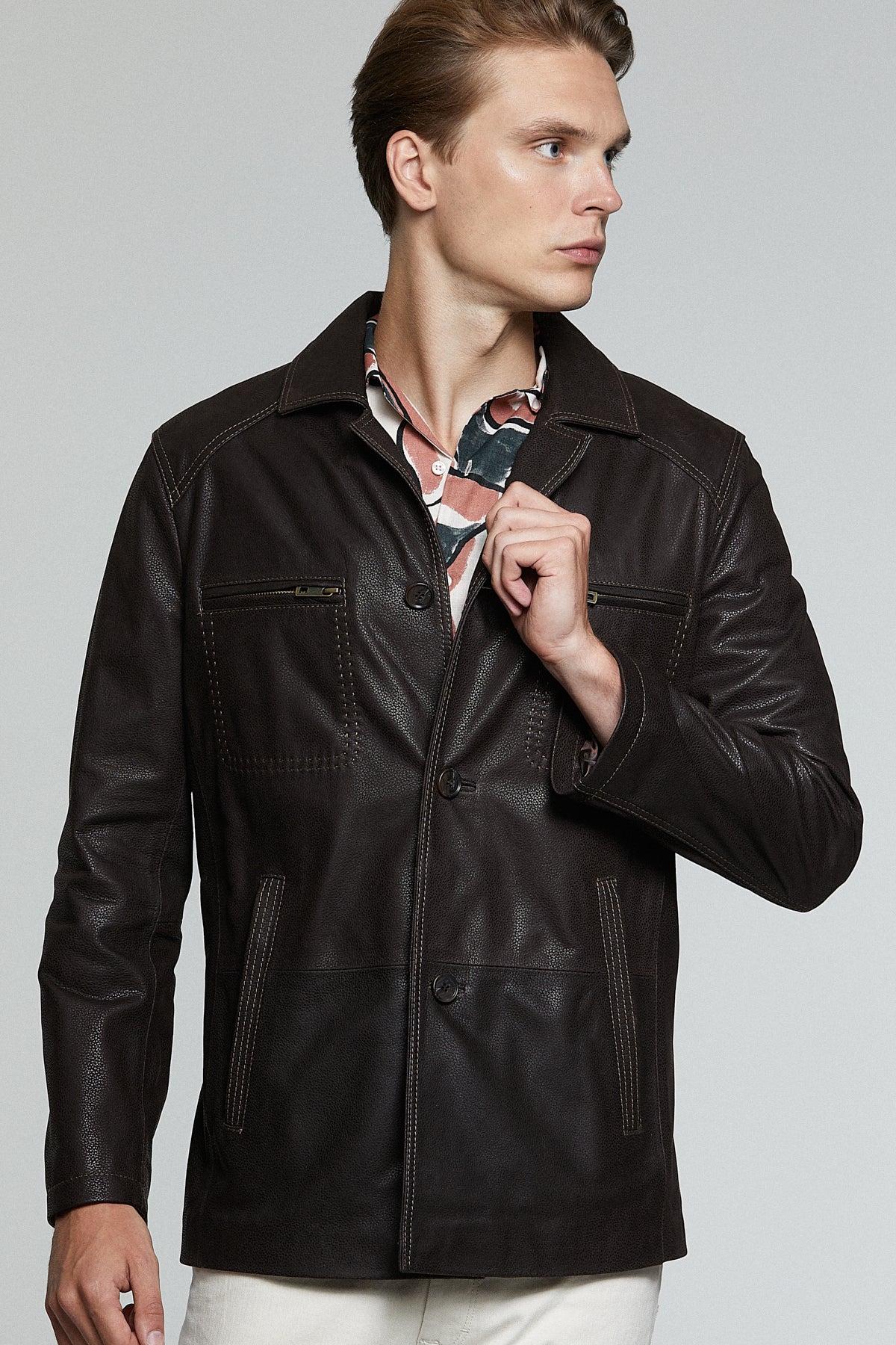 Baldwin Men's Leather Jacket 19WGD63460M | Derimod