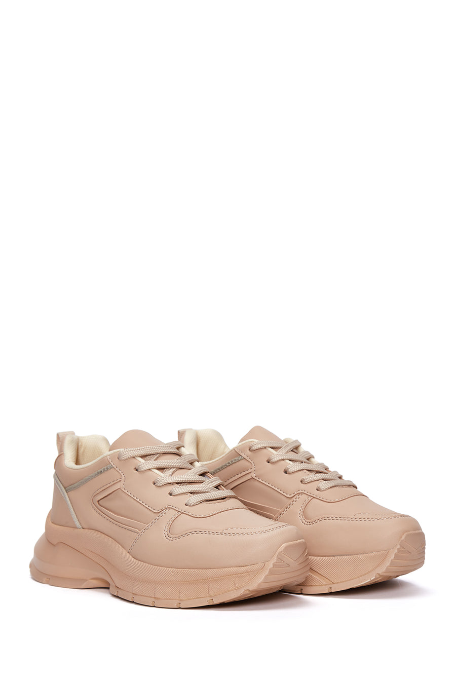 Kadın Krem Kalın Tabanlı Sneaker