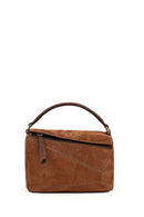Woman Camel Long-Strap Suede Crossbody Bag | Derimod