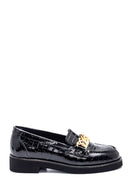 Kadın Deri Zincirli Kroko Loafer | Derimod