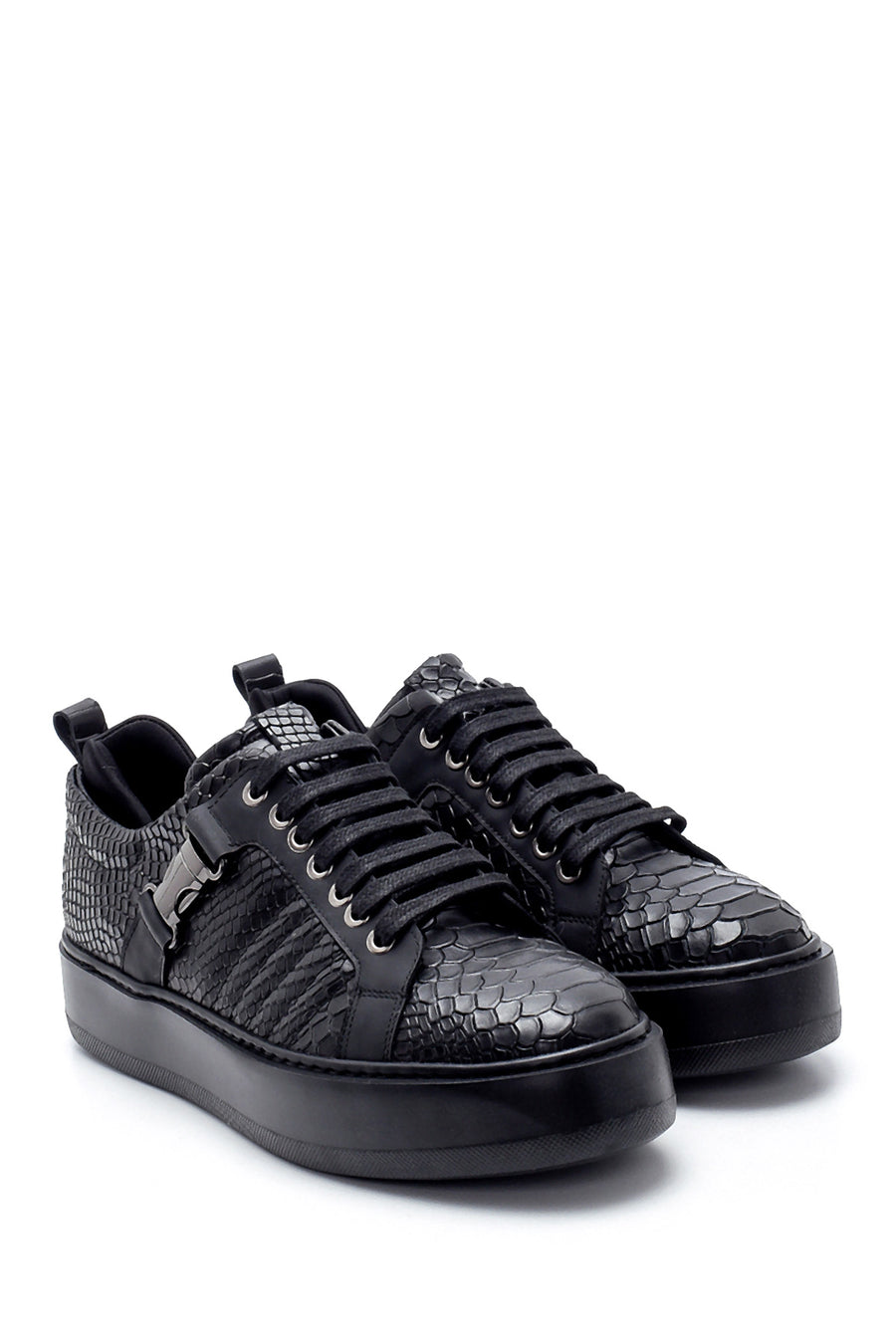 Erkek Deri Kroko Desenli Sneaker