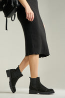 Studded Women's Suede Boots | Derimod