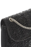 Women's Black Chain Strap Embellished Mini Evening Bag | Derimod