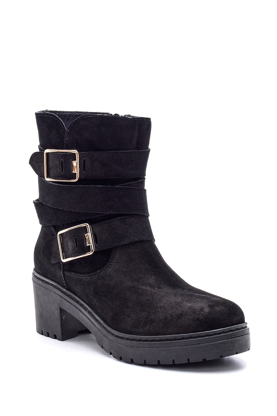 Women's Heeled Suede Leather Boots
