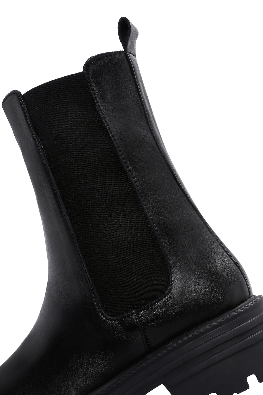 Women's Black Leather Chelsea Boots