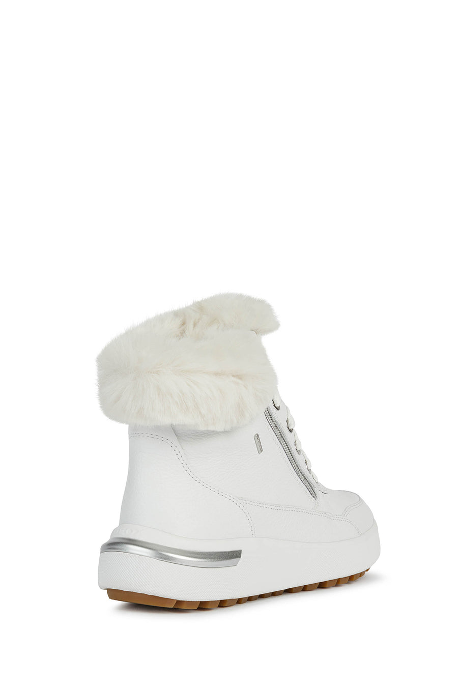 Geox Women's White Dalyla Abx Laced Waterproof Leather Ankle Boots