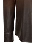Monako Woman Brown Suede Leather Shirt | Derimod