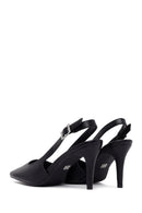 Woman Black Open-Back Thin High Heel | Derimod