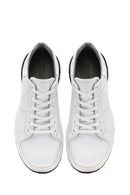 Erkek Beyaz Bağcıklı Kalın Tabanlı Deri Sneaker | Derimod