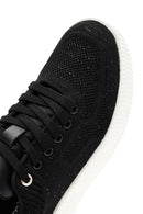 Derimod Zero Women's Black Lace-Up Thick Soled Fabric Sneaker | Derimod