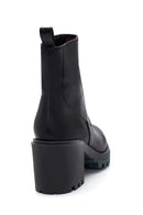 Women's Leather Zippered Heeled Boots | Derimod