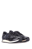 Camouflage Patterned Men's Leather Sneaker | Derimod