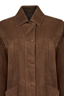 Madrid Woman Brown Long Suede Trench Coat | Derimod