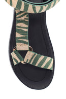 Women's Green Printed Sandals | Derimod