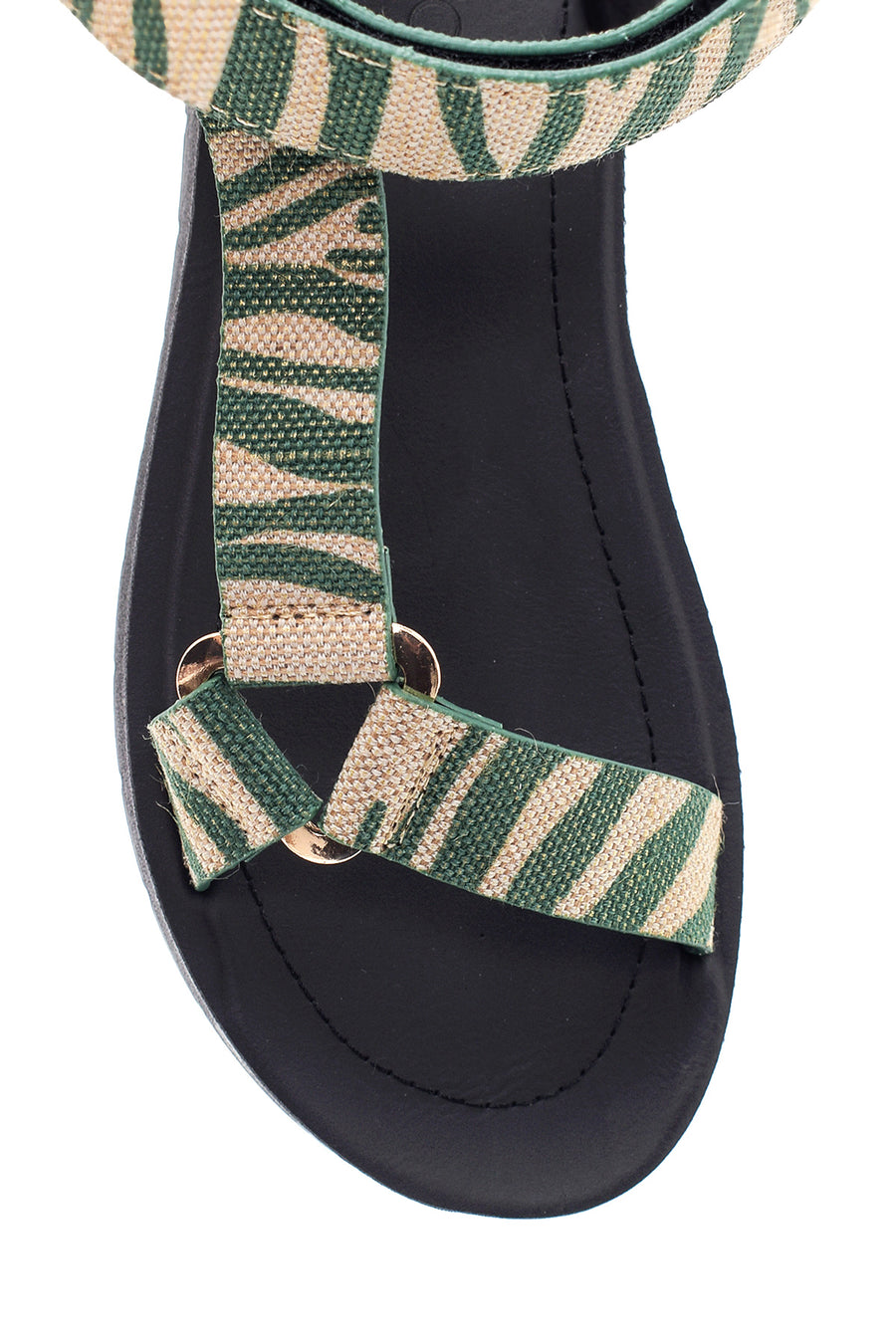 Women's Green Printed Sandals