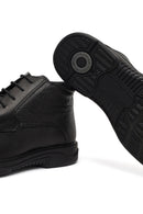 Male Black Zip Closure Leather Boots | Derimod
