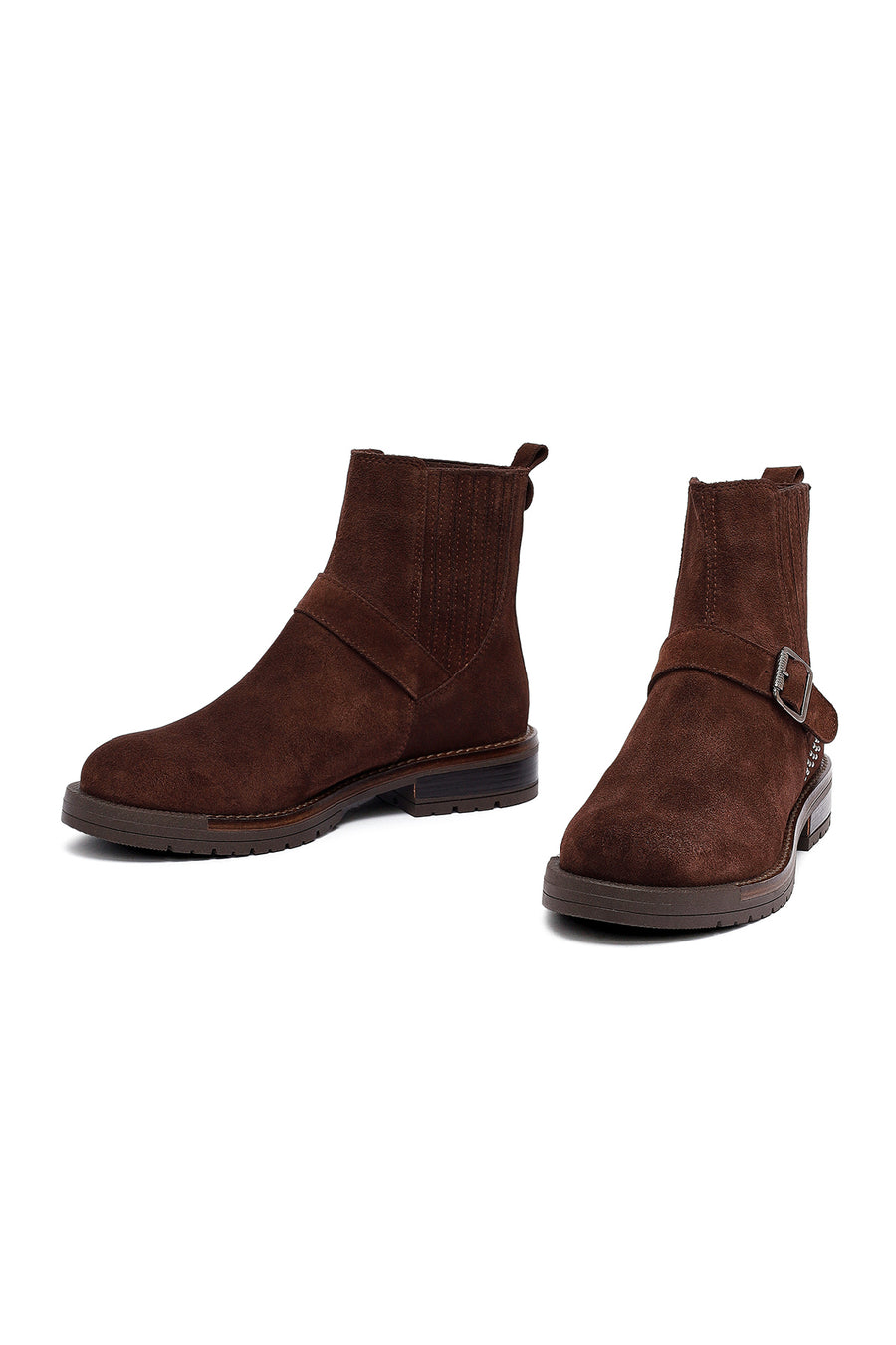 Woman Brown Suede Chelsea Boots
